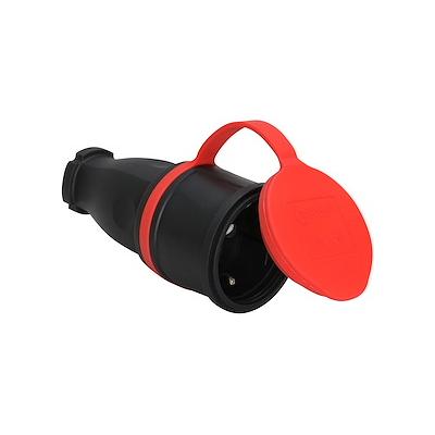 Connector rubber 1pole. black